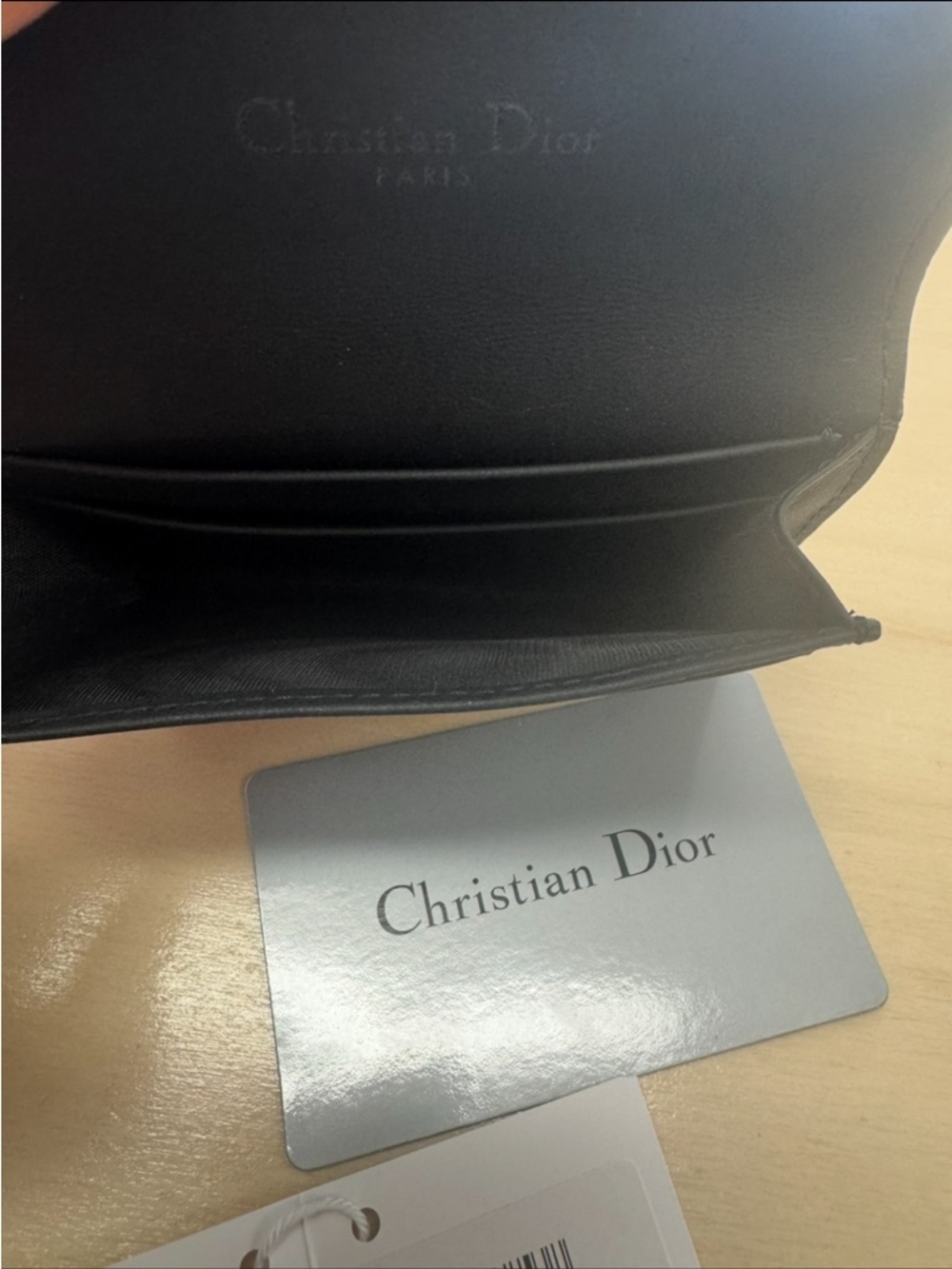 Dior Black Leather Card Holder with D Charm - Picture 7 of 7
